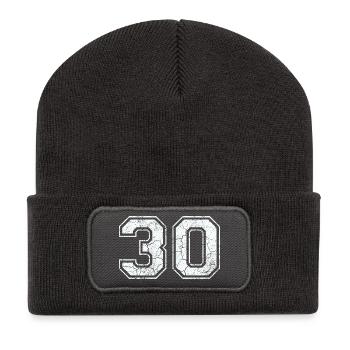 30 in white in the used look - Recycled Patch Beanie - dark grey - Front