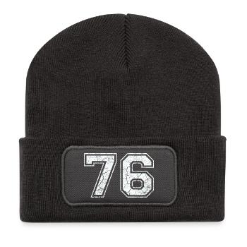 76 in white in the used look - Recycled Patch Beanie - dark grey - Front