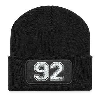 92 in white in the used look - Recycled Patch Beanie - black - Front