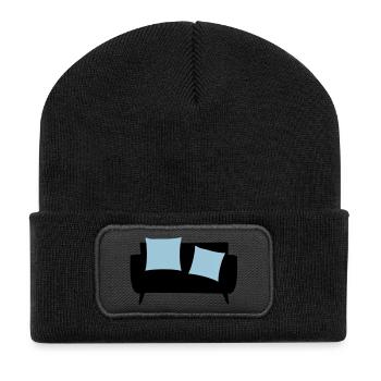 Schlafsofa & Kissen - Recycelte Patch Beanie - Schwarz - Vorne