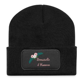 Bridesmaid - Bucolic Collection - Recycled Patch Beanie - black - Front