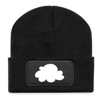 Cloud 7 flock clouds icon gift idea decoration - Recycled Patch Beanie - black - Front