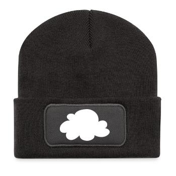 Cloud 7 troupeau nuages icône idée cadeau décoration - Beanie recyclé à patch - charbon - Devant