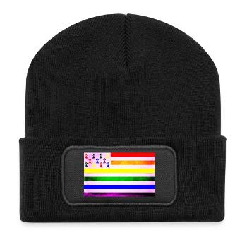 Drapeau Bretagne Gay - Beanie recyclé à patch - noir - Devant