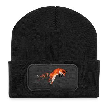 Fuchs - Recycelte Patch Beanie - Schwarz - Vorne