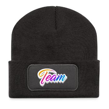 équipe - Beanie recyclé à patch - charbon - Devant