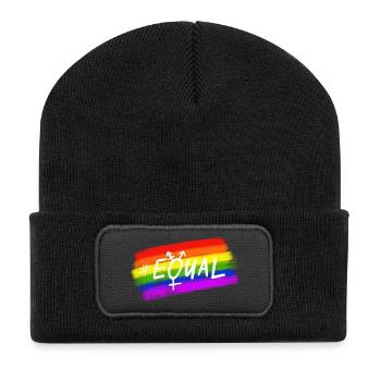 Equal Pride - Recycelte Patch Beanie - Schwarz - Vorne