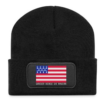 Drapeau de Bretagne Américain - Beanie recyclé à patch - noir - Devant