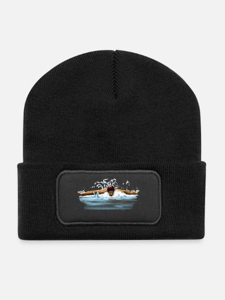 Schwimmer - Recycelte Patch Beanie - Schwarz