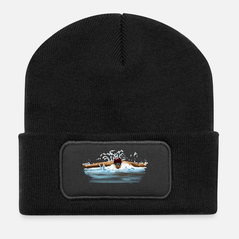 Schwimmer - Recycelte Patch Beanie - Schwarz