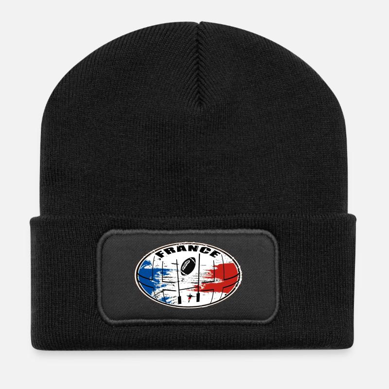 france sport rugby 02 - Beanie recyclé à patch - noir
