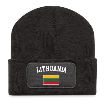Litauische Flagge - Recycelte Patch Beanie - Dunkelgrau - Vorne