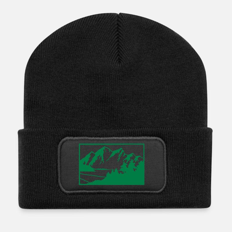 mountains - Recycled Patch Beanie - black