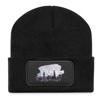 London - Recycelte Patch Beanie - Schwarz - Vorne