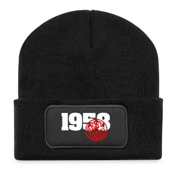 1958 / Geburtstag 1958 / 1958 best choice - Recycelte Patch Beanie - Schwarz - Vorne