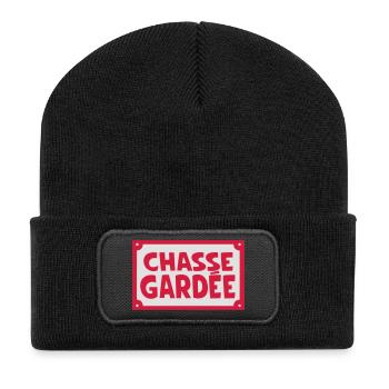 panneau chasse gardee rue humour 2002 - Beanie recyclé à patch - noir - Devant