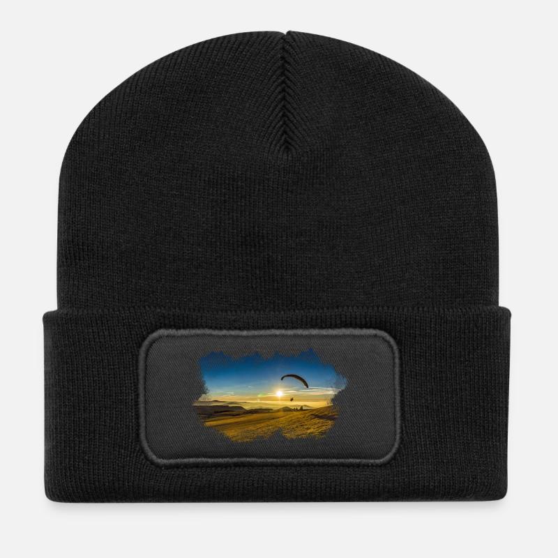 Parapente à l’eau - Beanie recyclé à patch - noir
