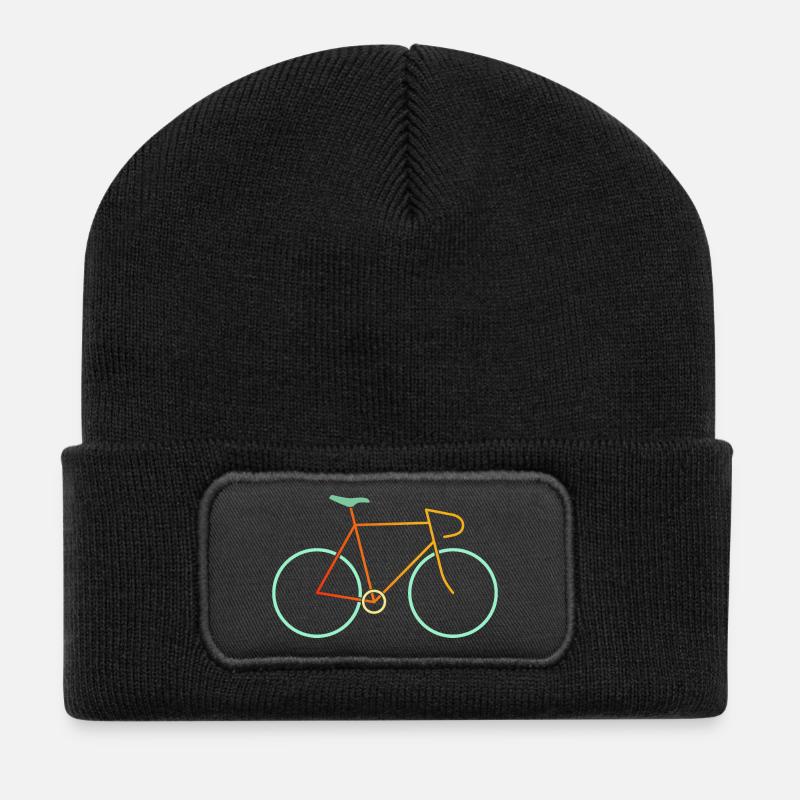Rennrad bunt - Recycelte Patch Beanie - Schwarz
