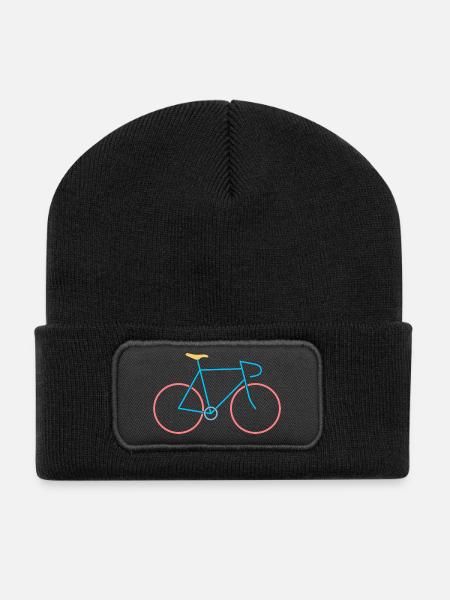 Racing bike red blue - Recycled Patch Beanie - black