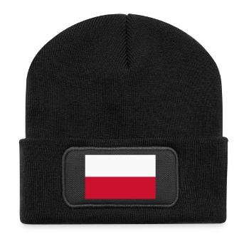 Drapeau de la Pologne - Beanie recyclé à patch - noir - Devant