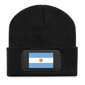 Aufkleber Flagge von Argentinien Aufkleber Argentinien - Recycelte Patch Beanie - Schwarz - Vorne