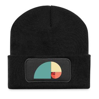 Goldener Schnitt Farbe - Recycelte Patch Beanie - Schwarz - Vorne