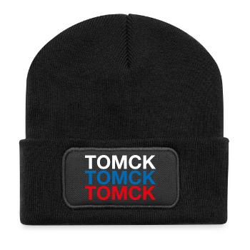 TOMSK Russland Kyrillisch Russian Flag - Recycelte Patch Beanie - Schwarz - Vorne