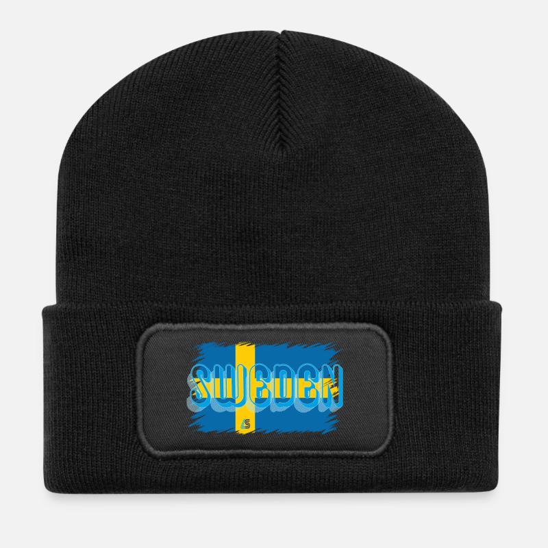 Suède - Beanie recyclé à patch - noir