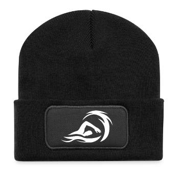 Swimming Swimmer Nature Lake Sea Team Graphic - Recycled Patch Beanie - black - Front
