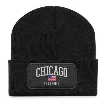 Chicago Flag Arc Emblem - Recycelte Patch Beanie - Schwarz - Vorne
