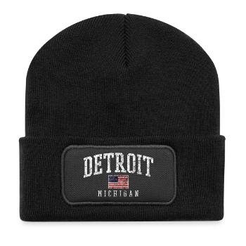Detroit Flag Michigan Style - Recycled Patch Beanie - black - Front