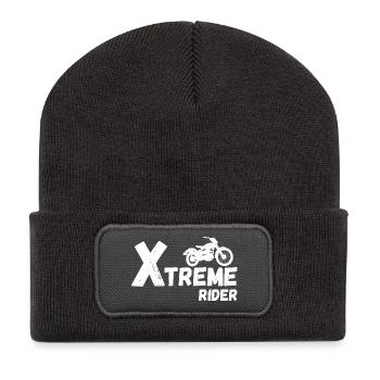 moto, moto sport, moto humour - Beanie recyclé à patch - charbon - Devant