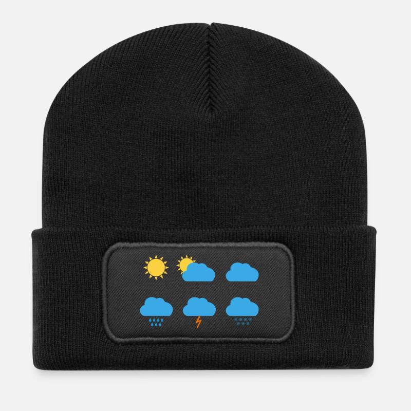 Weather Symbols - Recycled Patch Beanie - black