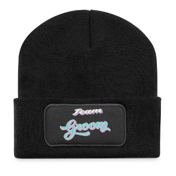 Team du marié team groom - Beanie recyclé à patch - noir - Devant