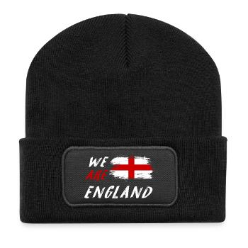 Wir sind England Flaggen Design - Recycelte Patch Beanie - Schwarz - Vorne