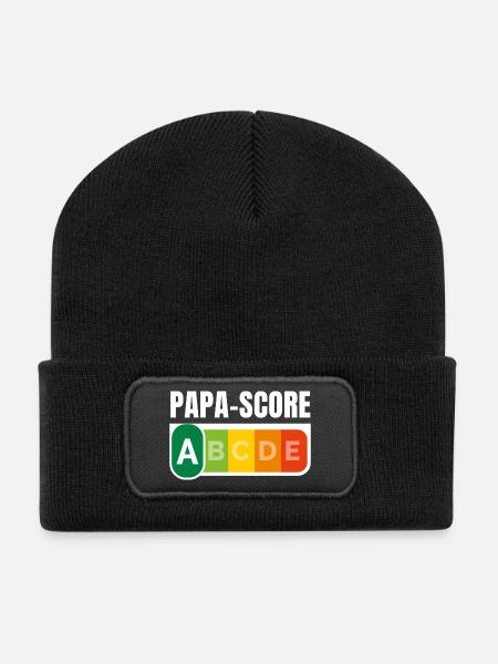 PAPA-SCORE / Humour Papa - Beanie recyclé à patch - noir