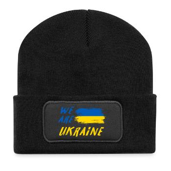Wir sind Ukraine - Recycelte Patch Beanie - Schwarz - Vorne