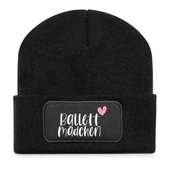 Ballett Mädchen tanzen Ballerina Geschenk - Recycelte Patch Beanie - Schwarz - Vorne