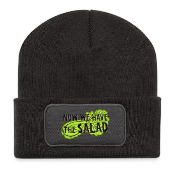 Now we have the salad. Denglisch, Salat, Veggie - Recycelte Patch Beanie - Dunkelgrau - Vorne