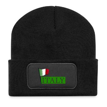 ITALIA lettering with national flag - Recycled Patch Beanie - black - Front