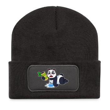 Panda Bamboo - Recycled Patch Beanie - dark grey - Front