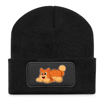 Cat Baker Bread Baking - Recycled Patch Beanie - black - Front