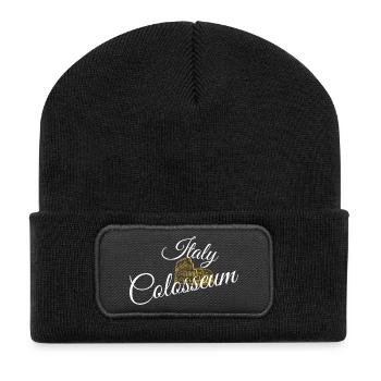 Colosseum in Golden Script - Recycled Patch Beanie - black - Front