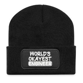Der beste Ingenieur der Welt: Mutiges Statement - Recycelte Patch Beanie - Schwarz - Vorne