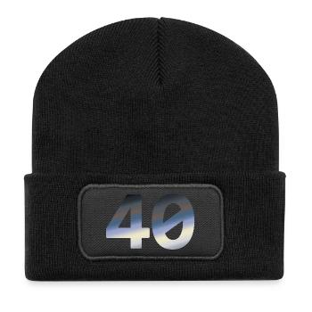 Geburtstagsshirts, 40 Tagesanbruch - Recycelte Patch Beanie - Schwarz - Vorne