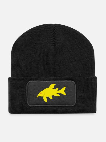 Red and yellow corydoras - Recycled Patch Beanie - black