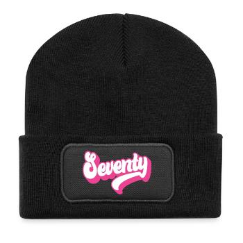 Seventy 70th Birthday Women Her 70 Years Old - Recycled Patch Beanie - black - Front