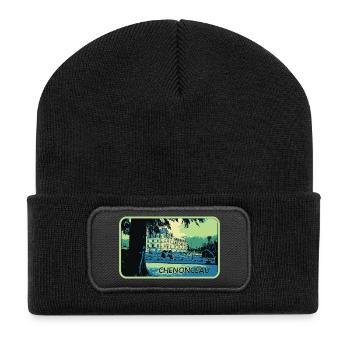 View of Château de Chenonceau: Loire Valley - Recycled Patch Beanie - black - Front