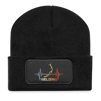 I love welding - Recycled Patch Beanie - black - Front
