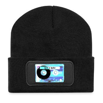 Cassette rétro - Beanie recyclé à patch - noir - Devant